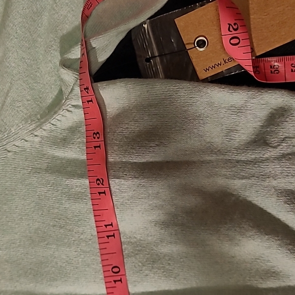 WAS $48. KERSH Powder Green 3/4 Sleeve Buttondown Sweater Ribbed Wi - Picture 11 of 14